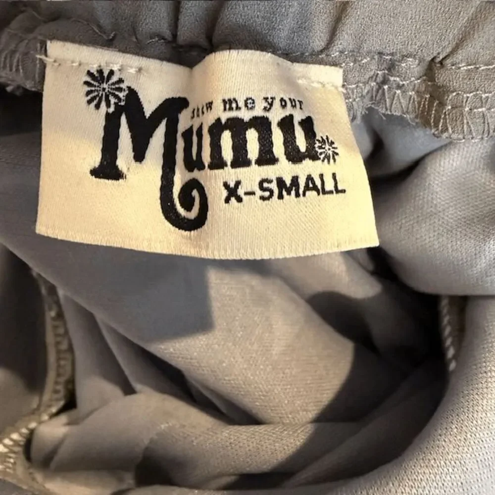 Show Me Your Mumu Amanda Maxi Dress Halter Neck Elastic Back Sage / Gray Size XS